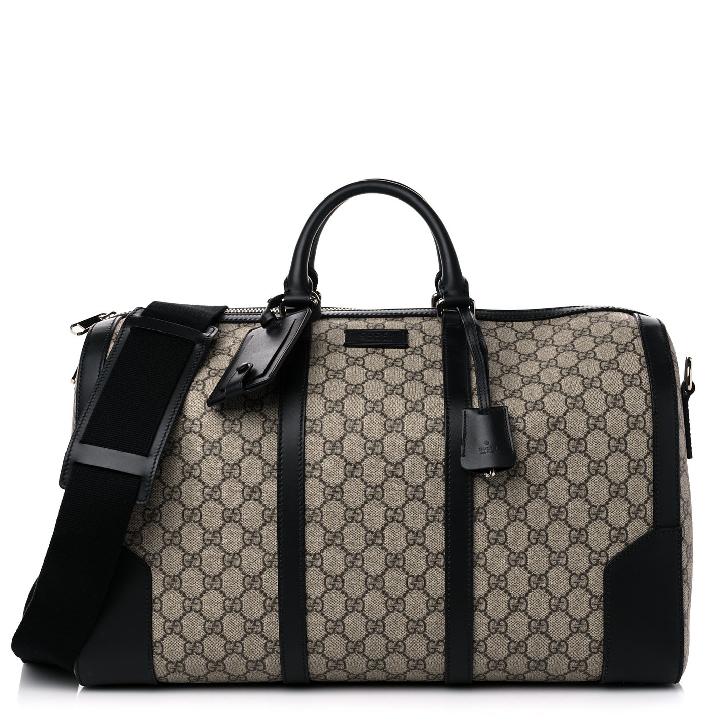 GG Supreme Monogram Selleria Calfskin Medium Duffle Beige Ebony Black