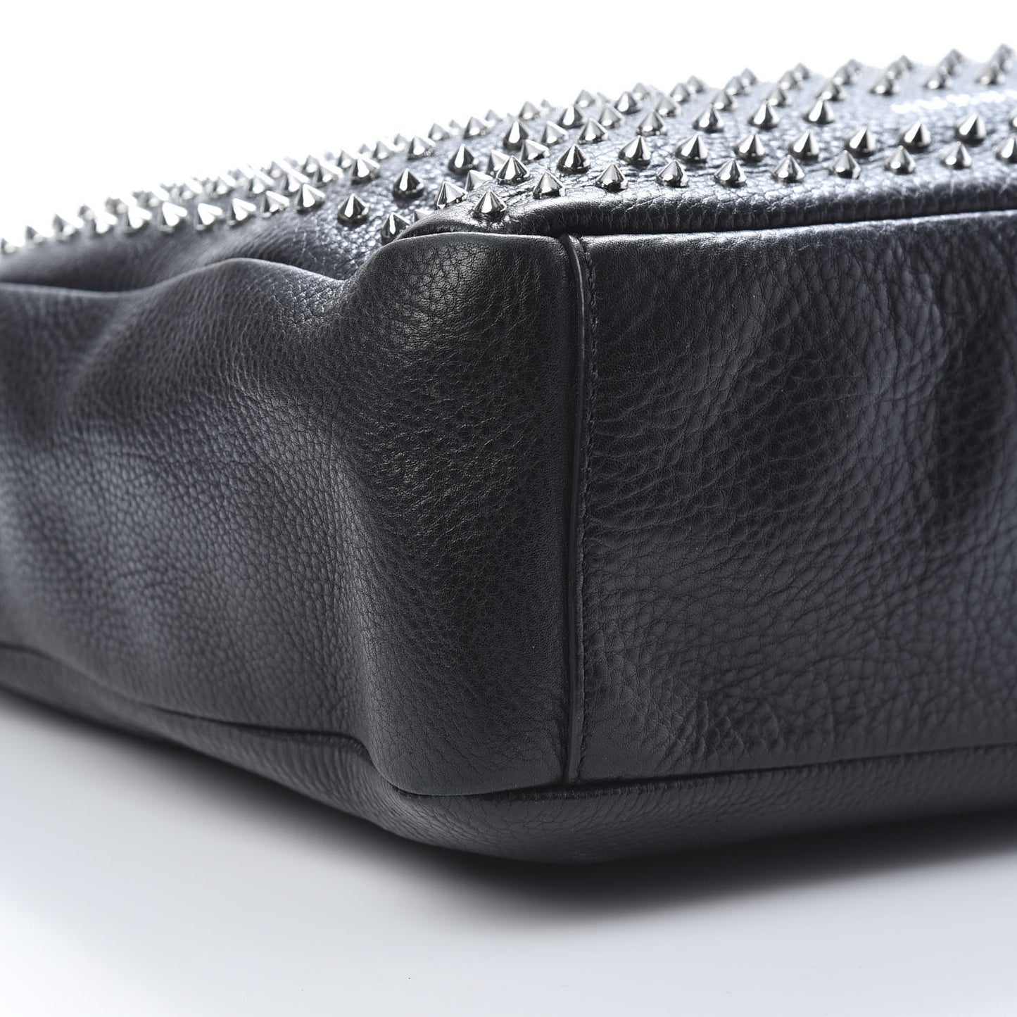 Brit Studded Calfskin Shopper Medium Black