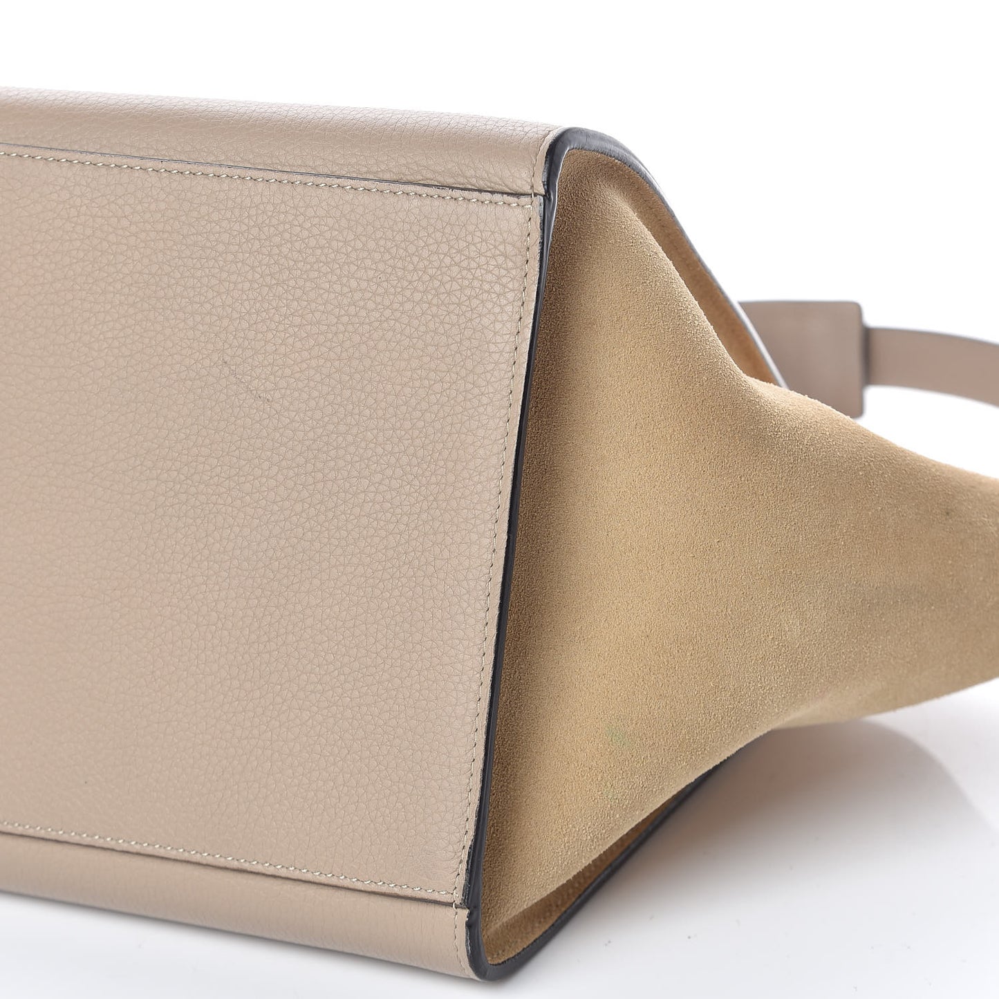 Drummed Calfskin Suede Medium Trapeze Dune