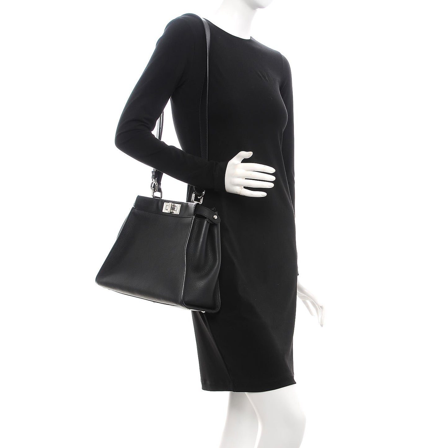 Vitello Seta Python Crocodile Monster Eyes Medium Peekaboo Iconic Satchel Black Girasole