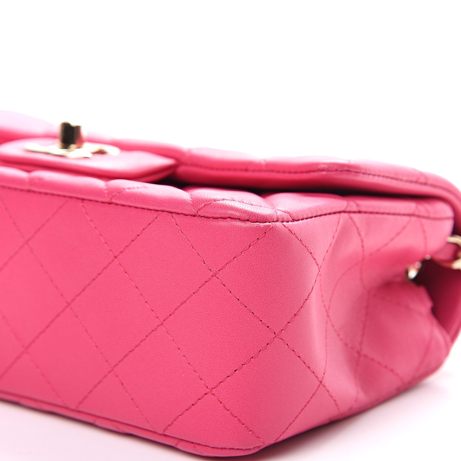 Chanel Lambskin Quilted Mini Rectangular Flap Pink 8 of 10