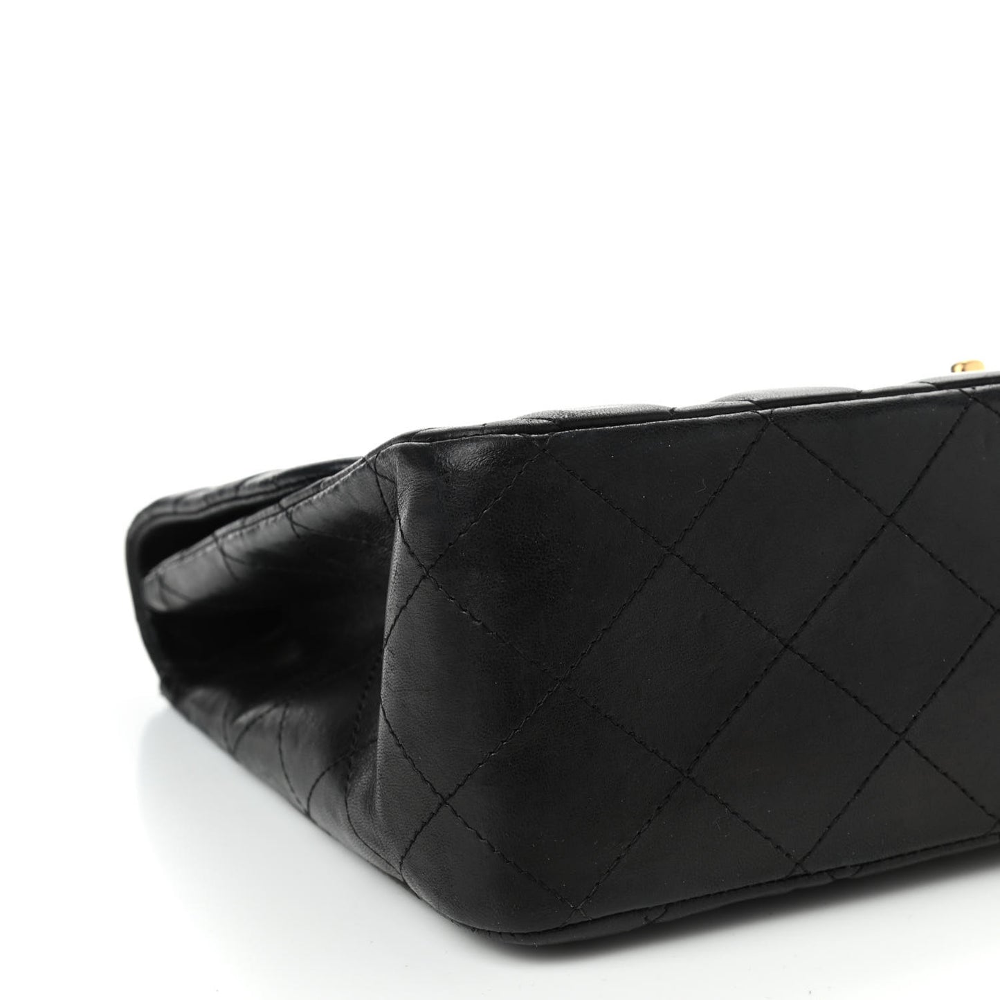 Lambskin Quilted Jumbo Double Flap Black