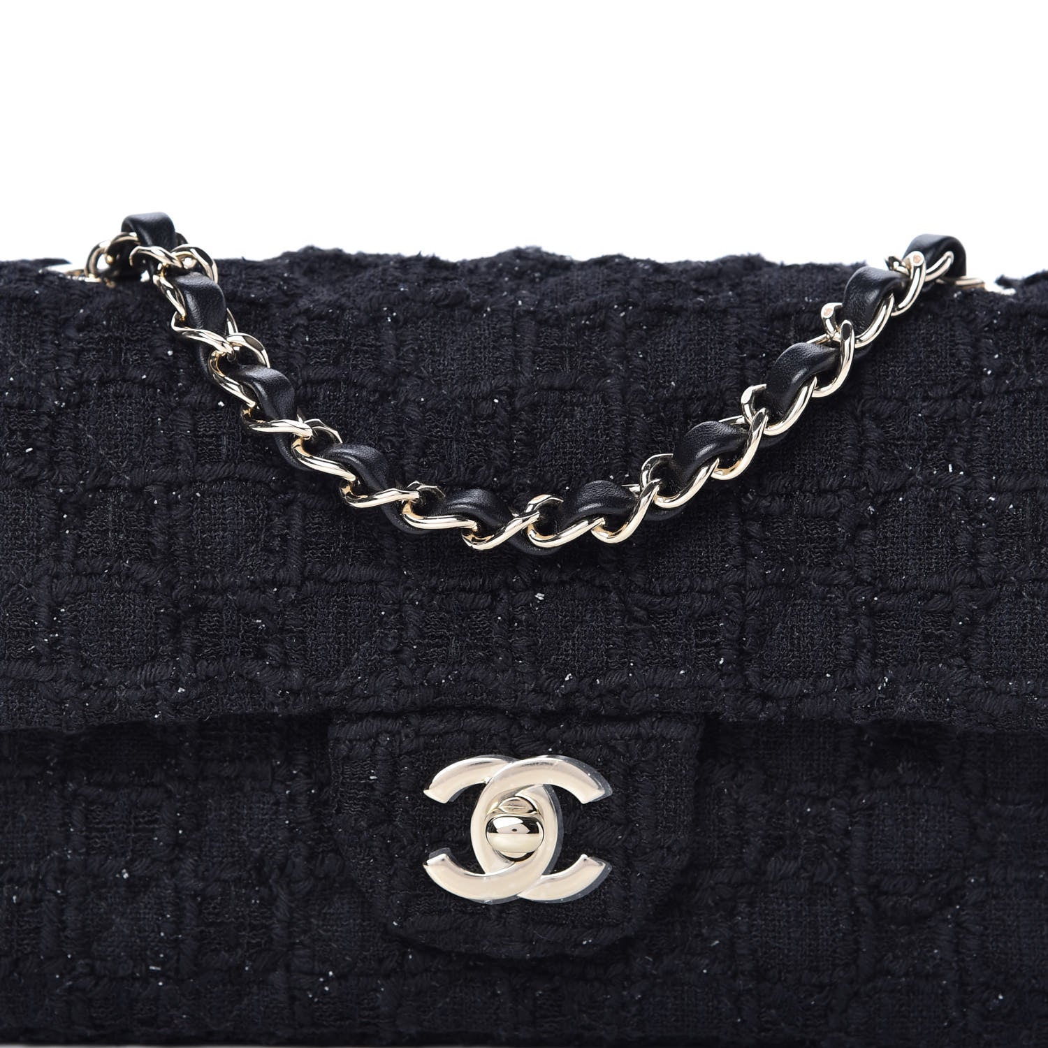 Chanel Tweed Quilted Mini Rectangular Flap Black 10 of 11