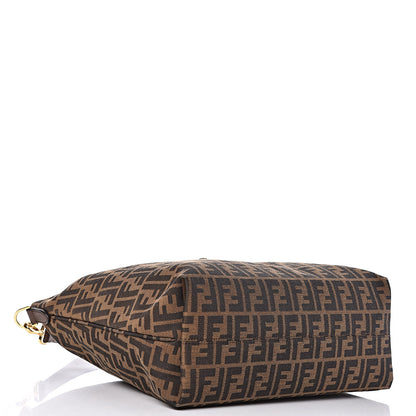 Fendi Zucca Vitello Artic Small Clasp Top Hobo Bag Tobacco Castagna 4 of 11
