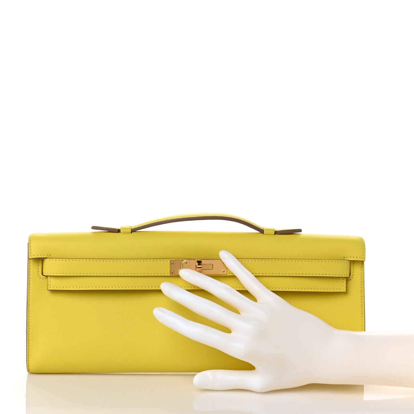 Swift Kelly Cut Clutch Pochette Lime