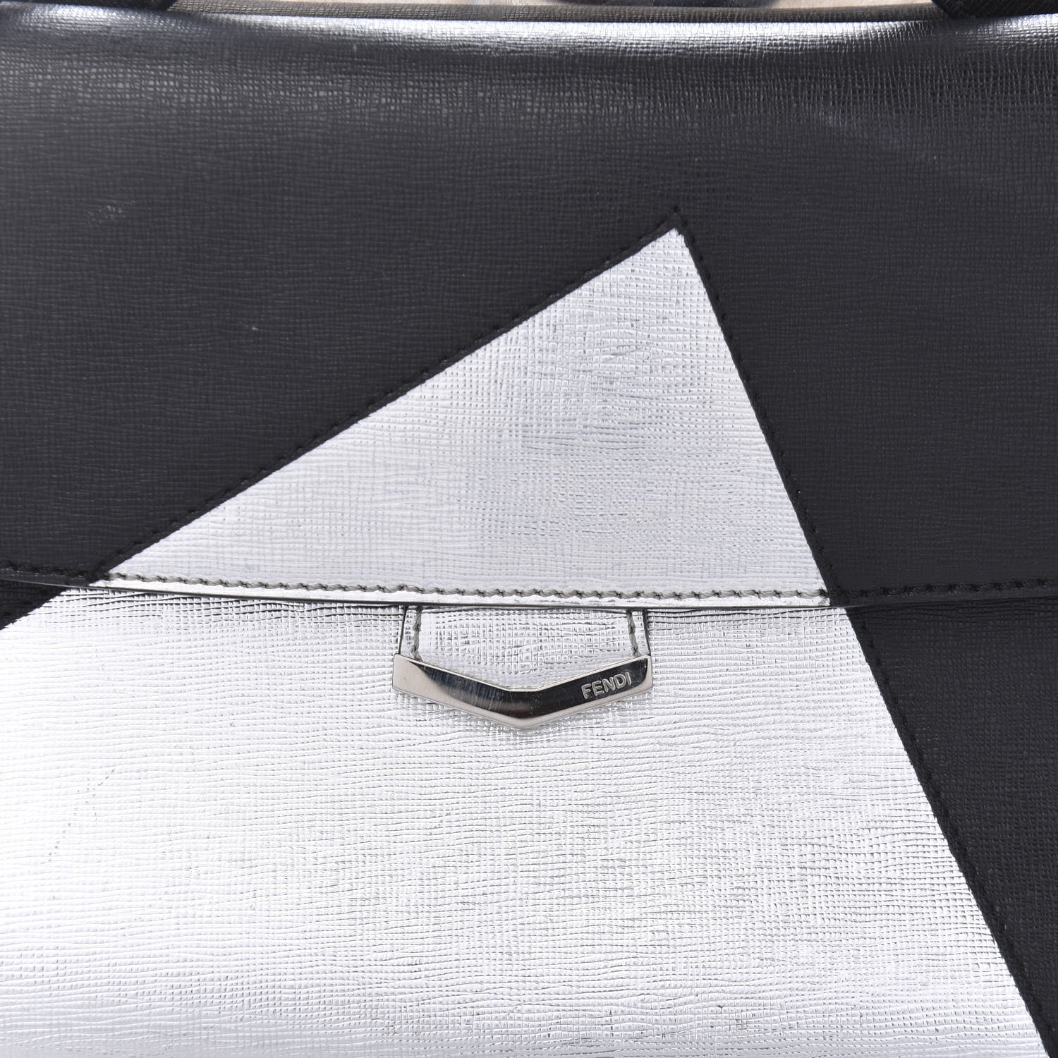 Fendi Vitello Elite Bi-Color Demi Jour Shoulder Bag Black Silver 11 of 11