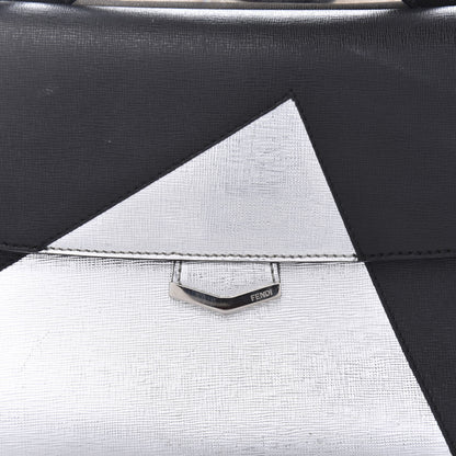 Fendi Vitello Elite Bi-Color Demi Jour Shoulder Bag Black Silver 11 of 11