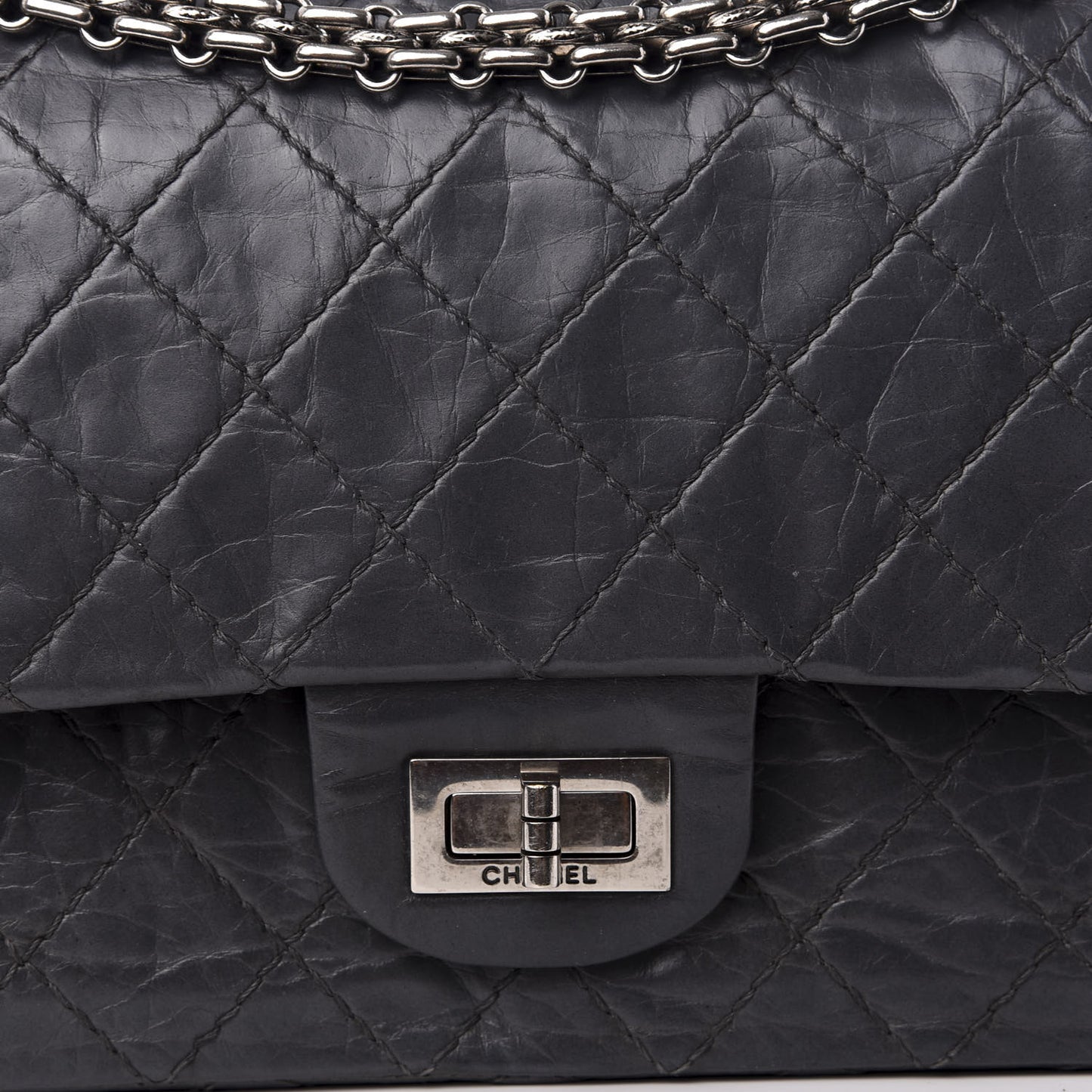 Aged Calfskin Quilted 50th Anniversary 2.55 Reissue 225 Flap Gris