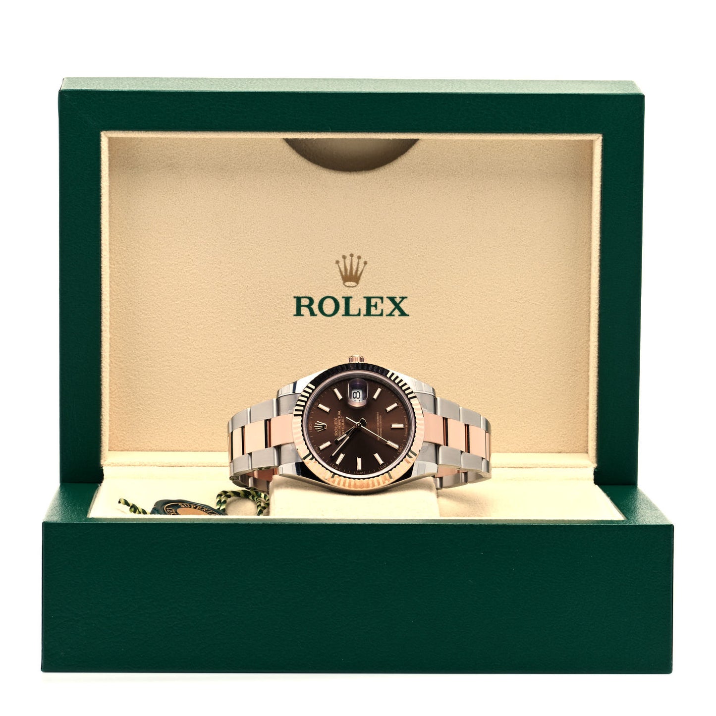 Stainless Steel 18K Everose Gold 41mm Oyster Perpetual Datejust Watch Chocolate 126331