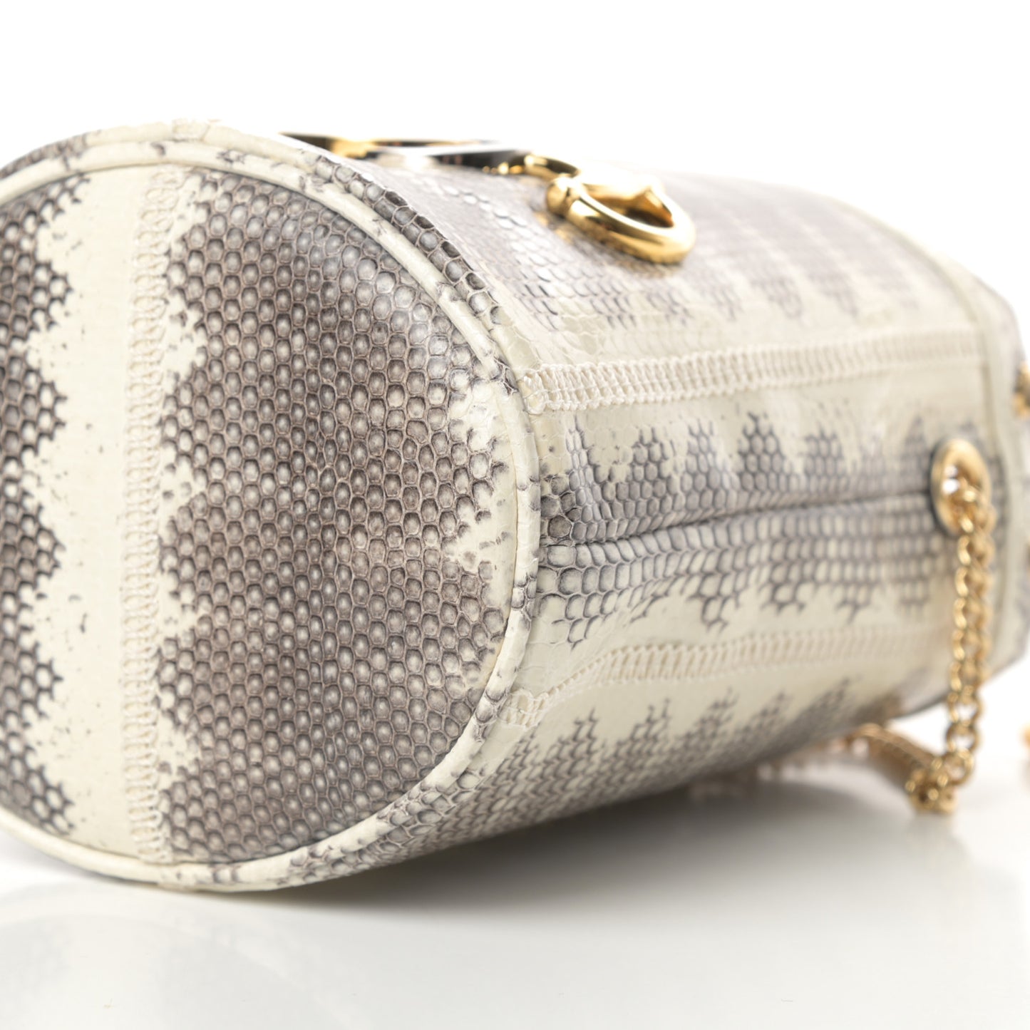 Snakeskin Mini Zumi Bucket Bag Grey