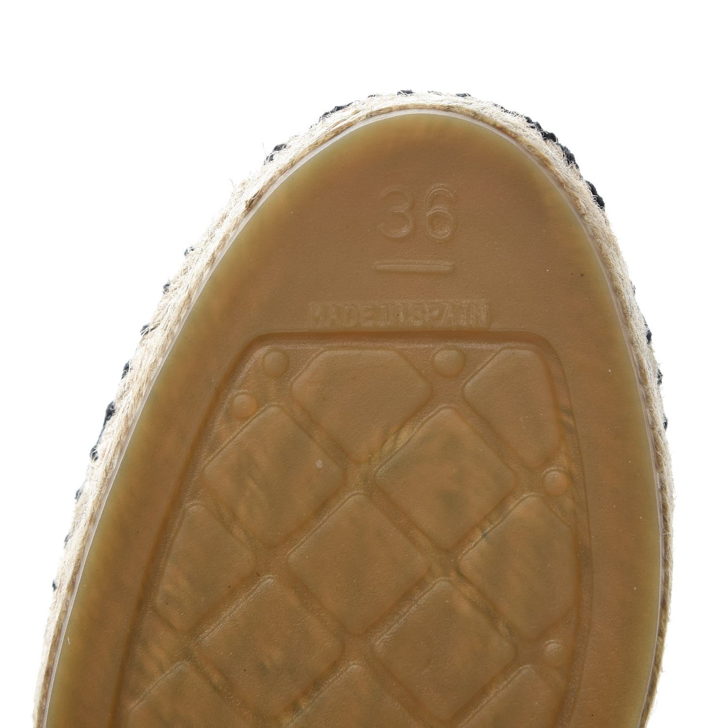 Lambskin Quilted CC Espadrilles 36 Navy