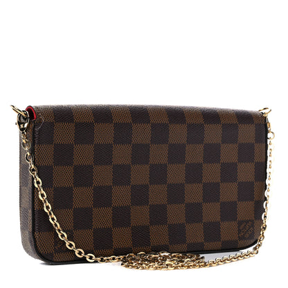 Louis Vuitton Damier Ebene Pochette Felicie Chain Wallet 4 of 15