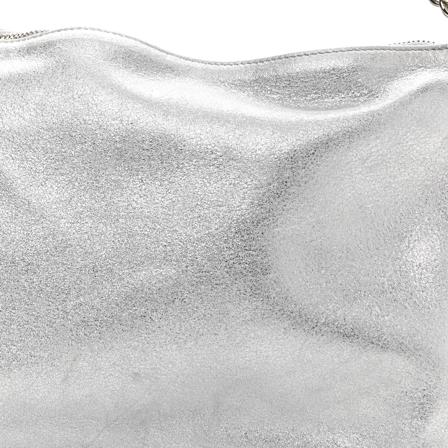 Chanel JIMMY CHOO Metallic Goatskin Callie Mea Tassel Shoulder Bag Silver 8 of 10