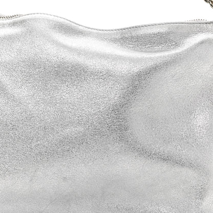 Chanel JIMMY CHOO Metallic Goatskin Callie Mea Tassel Shoulder Bag Silver 8 of 10