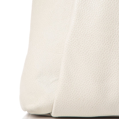 Chanel Caviar Large CC Tuck Tote Ivory 10 of 11