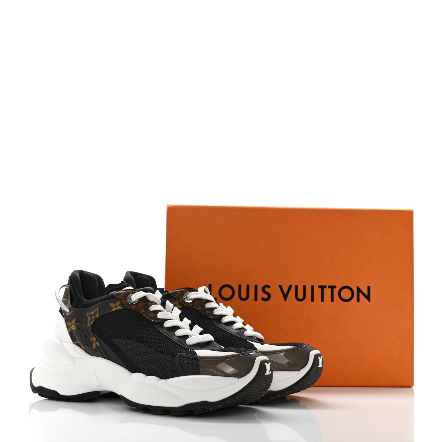 Monogram Calfskin Run 55 Sneakers 38 Black