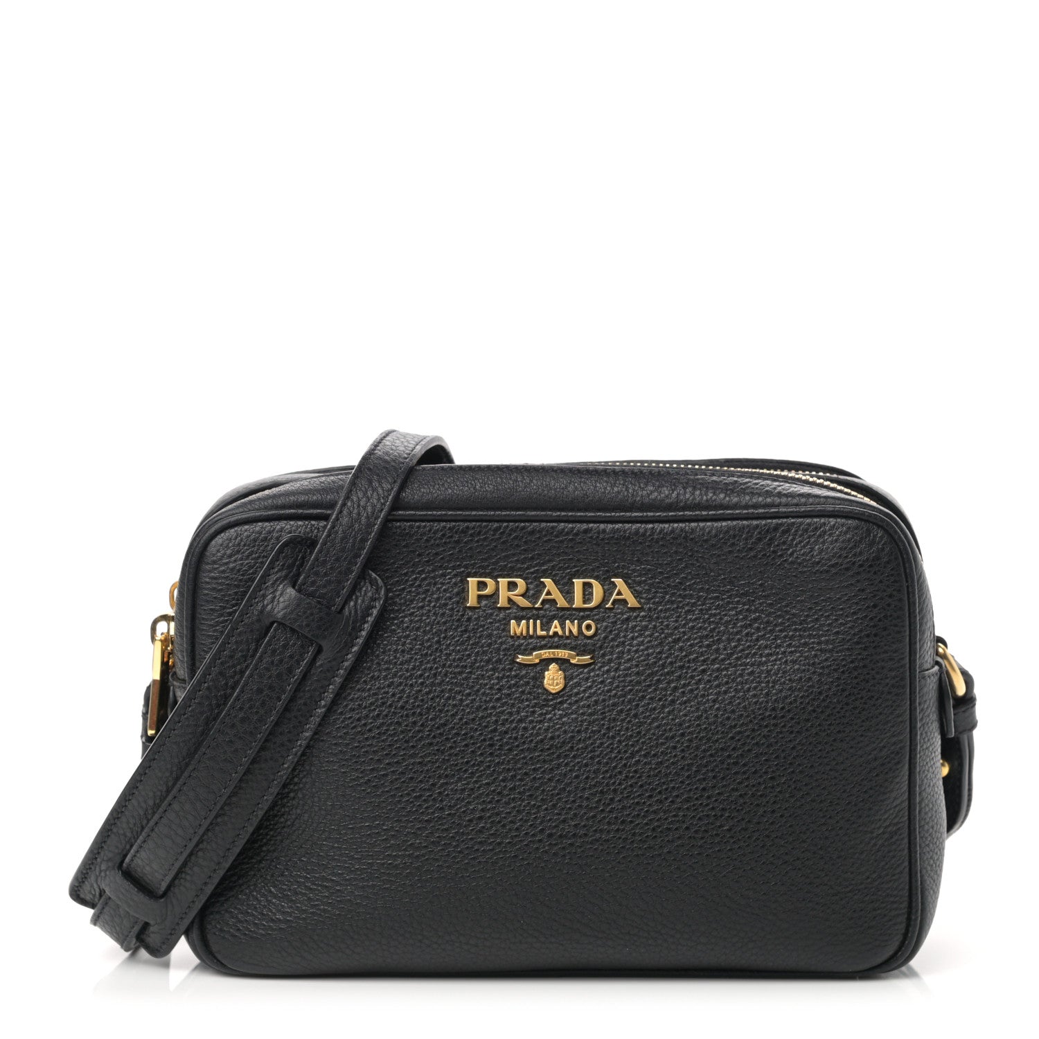 Prada Vitello Daino Medium Double Zip Shoulder Bag Black 2 of 21