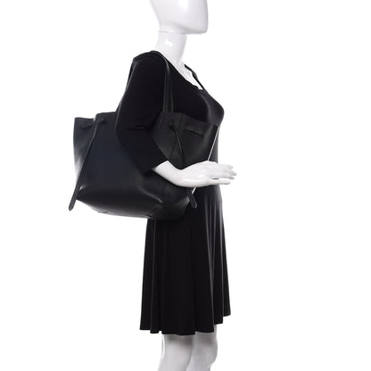 Celine Soft Grained Calfskin Small Belt Cabas Phantom Black 2 of 12
