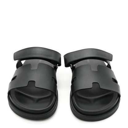 Hermes Calfskin Womens Chypre Sandals 41 Black 2 of 9