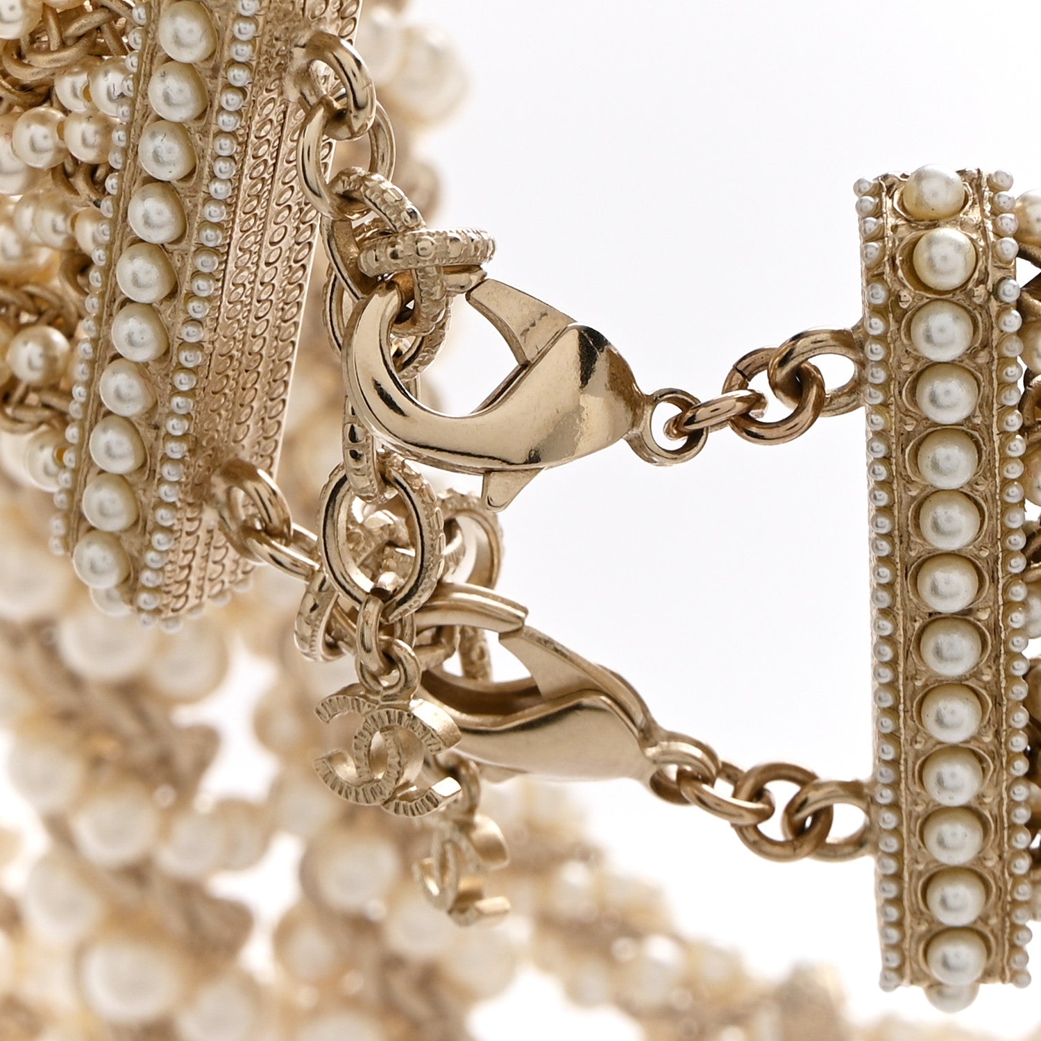 Chanel Pearl CC Long Multistrand Necklace Gold 5 of 6
