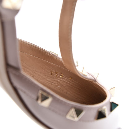 Valentino Garavani Patent Rockstud Ankle Strap Low Heel Pumps 38.5 Poudre 8 of 9