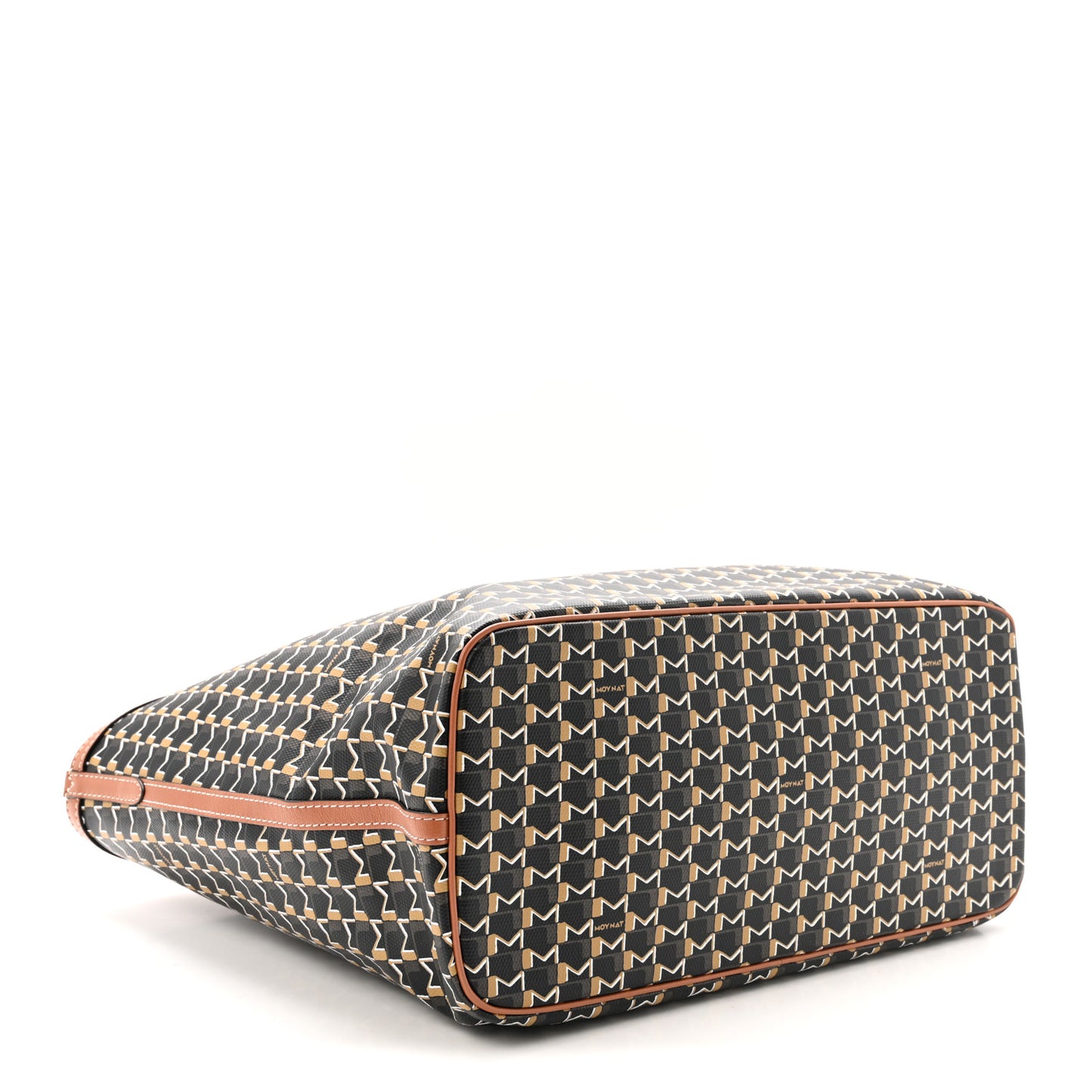 Calfskin Canvas M Tote PM Brown