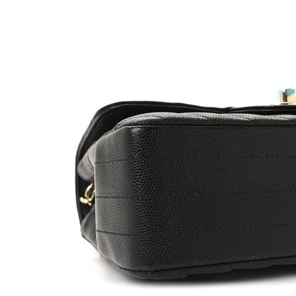 Chanel Caviar Chevron Quilted Mini Rectangular Flap Black 9 of 10