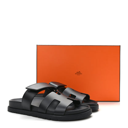 Hermes Calfskin Womens Chypre Sandals 36 Black 9 of 9