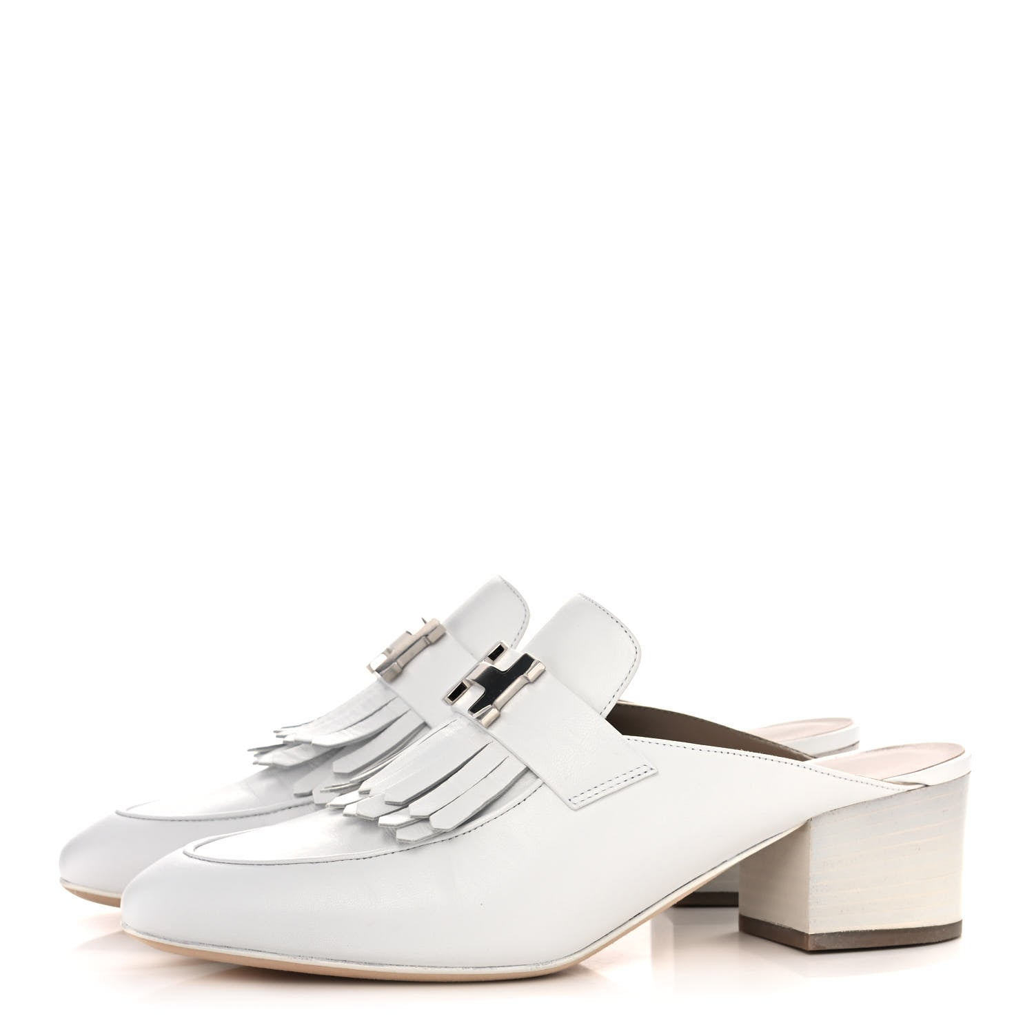 Hermes Goatskin Tuileries Mules 37.5 White 3 of 10