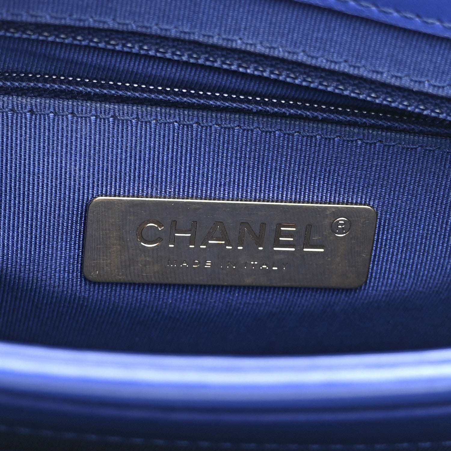 Chanel Calfskin Caviar Quilted Mini Chain Handle Flap Blue 6 of 10
