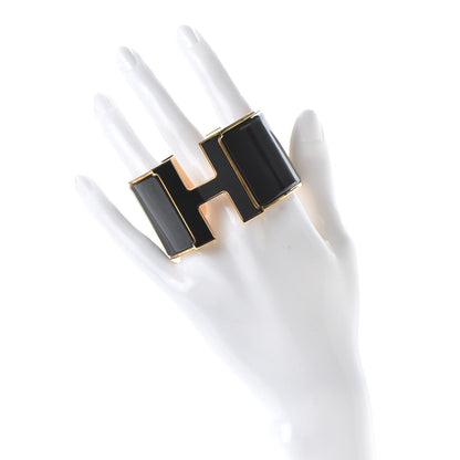 Hermes Enamel Extra Wide Clic Clac H Bracelet PM Black 2 of 6
