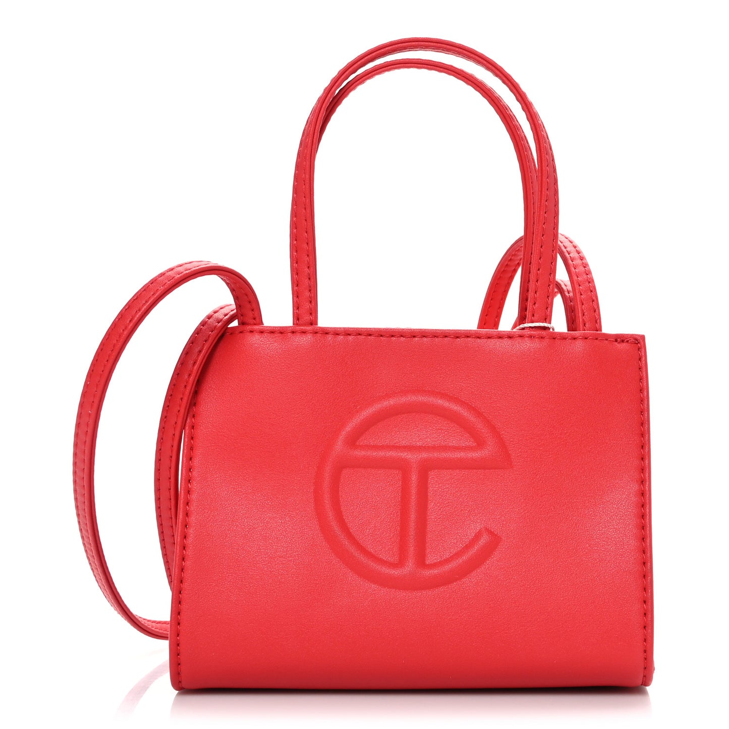 Vegan Leather Small Shopping Bag Red