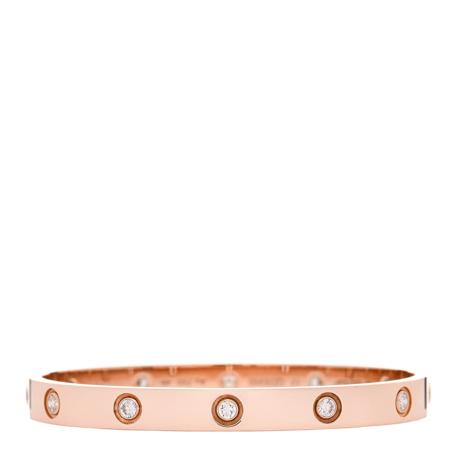 Cartier 18K Pink Gold 10 Diamond LOVE Bracelet 17 2 of 6