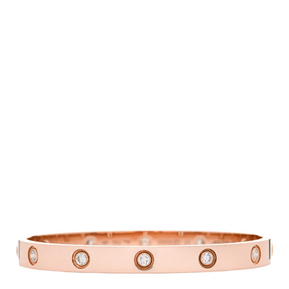 Cartier 18K Pink Gold 10 Diamond LOVE Bracelet 17 2 of 6