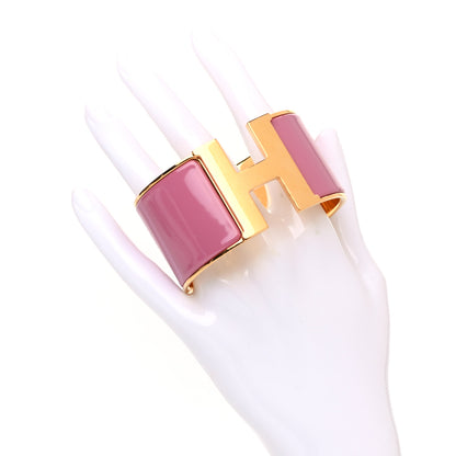 Hermes Enamel Extra Wide Clic Clac H Bracelet PM Rose Velours 2 of 4