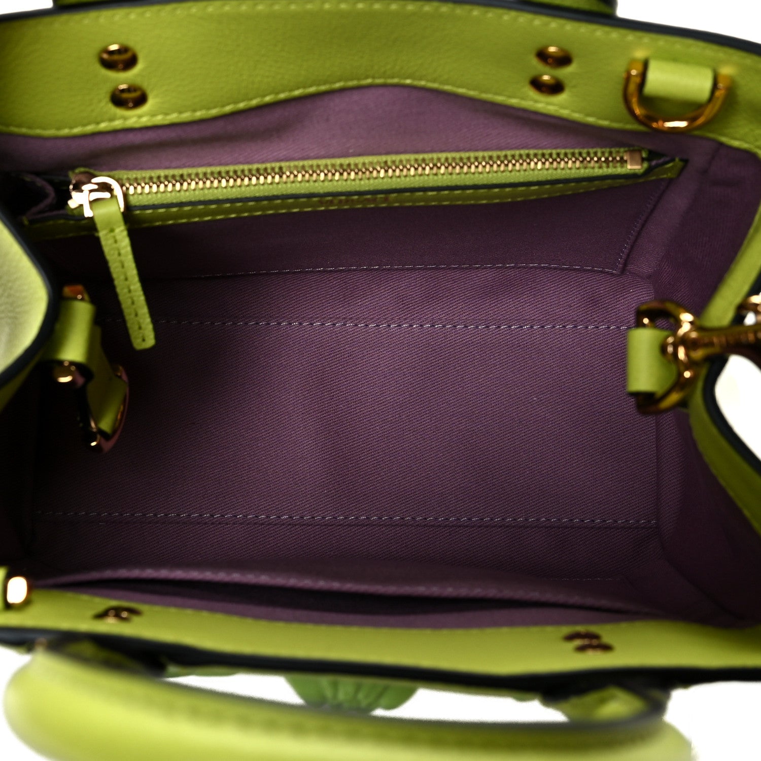 Versace Grained Calfskin Small La Medusa Chain Tote Citron 4 of 8