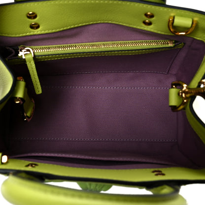 Versace Grained Calfskin Small La Medusa Chain Tote Citron 4 of 8