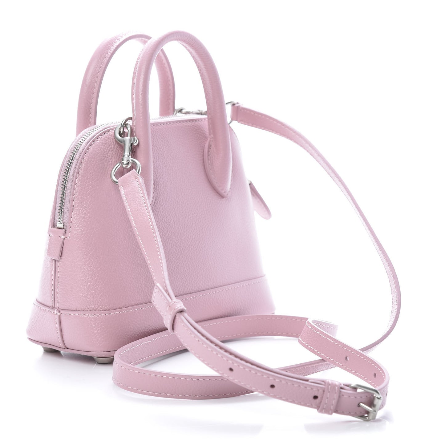 Grained Calfskin XXS Ville Top Handle Bag Pink White