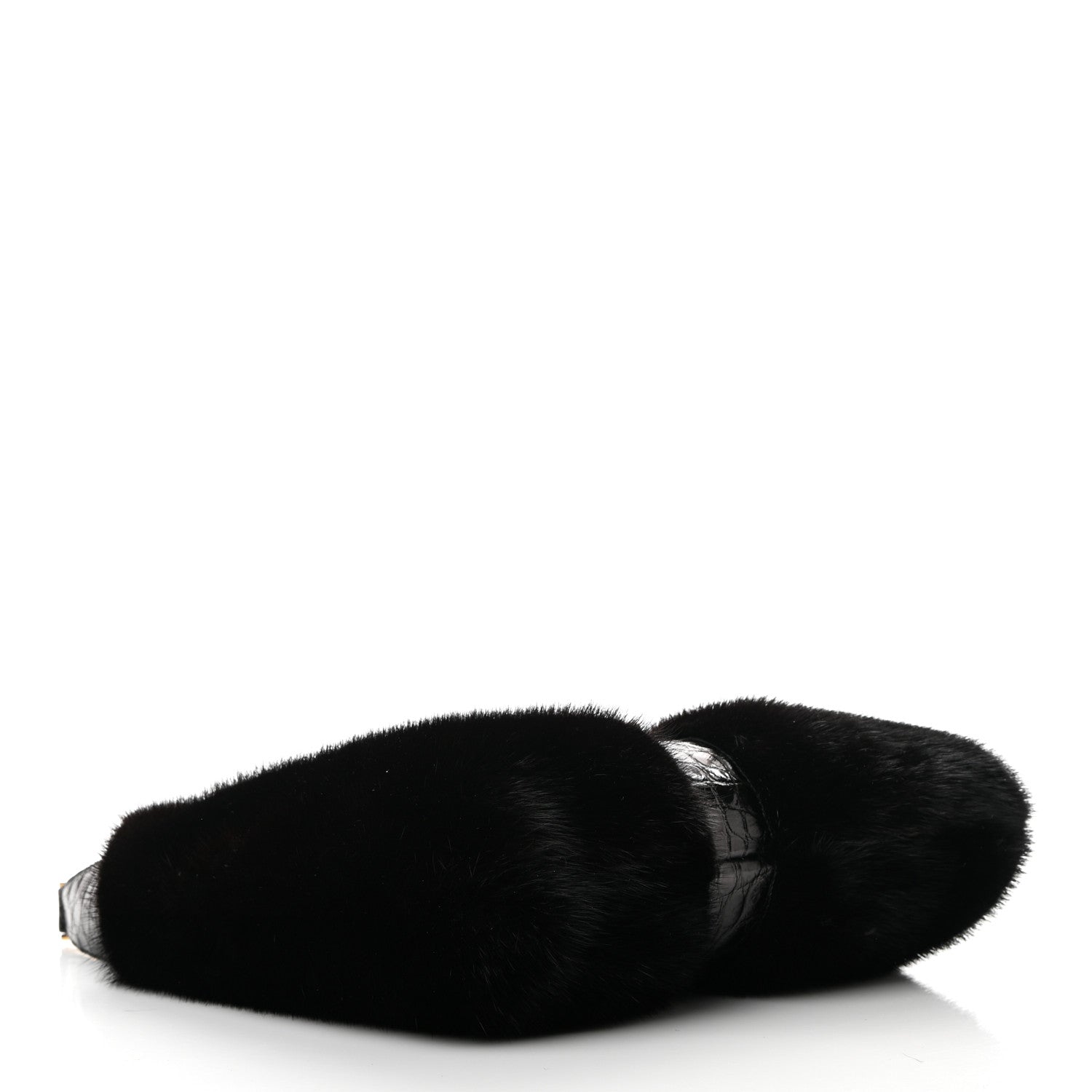 Gucci Mink Fur Crocodile Dionysus Hobo Black 4 of 11