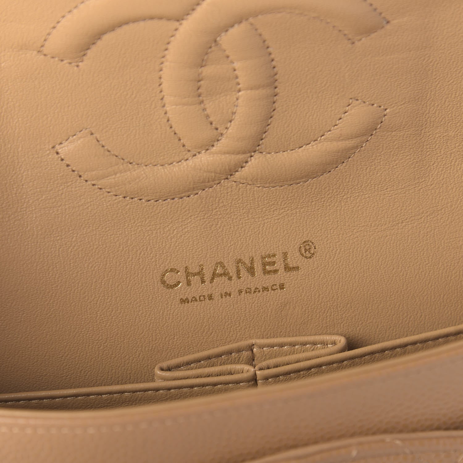 Chanel Caviar Quilted Medium Double Flap Beige 8 of 11