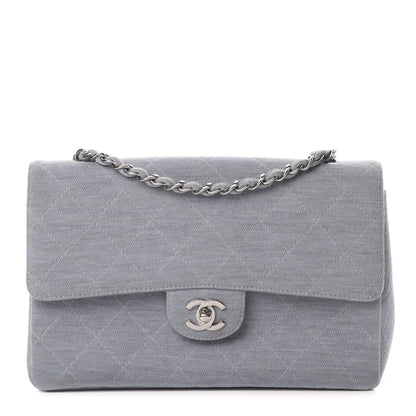 Chanel Jersey Quilted Medium Single Flap Blue 1 of 12
