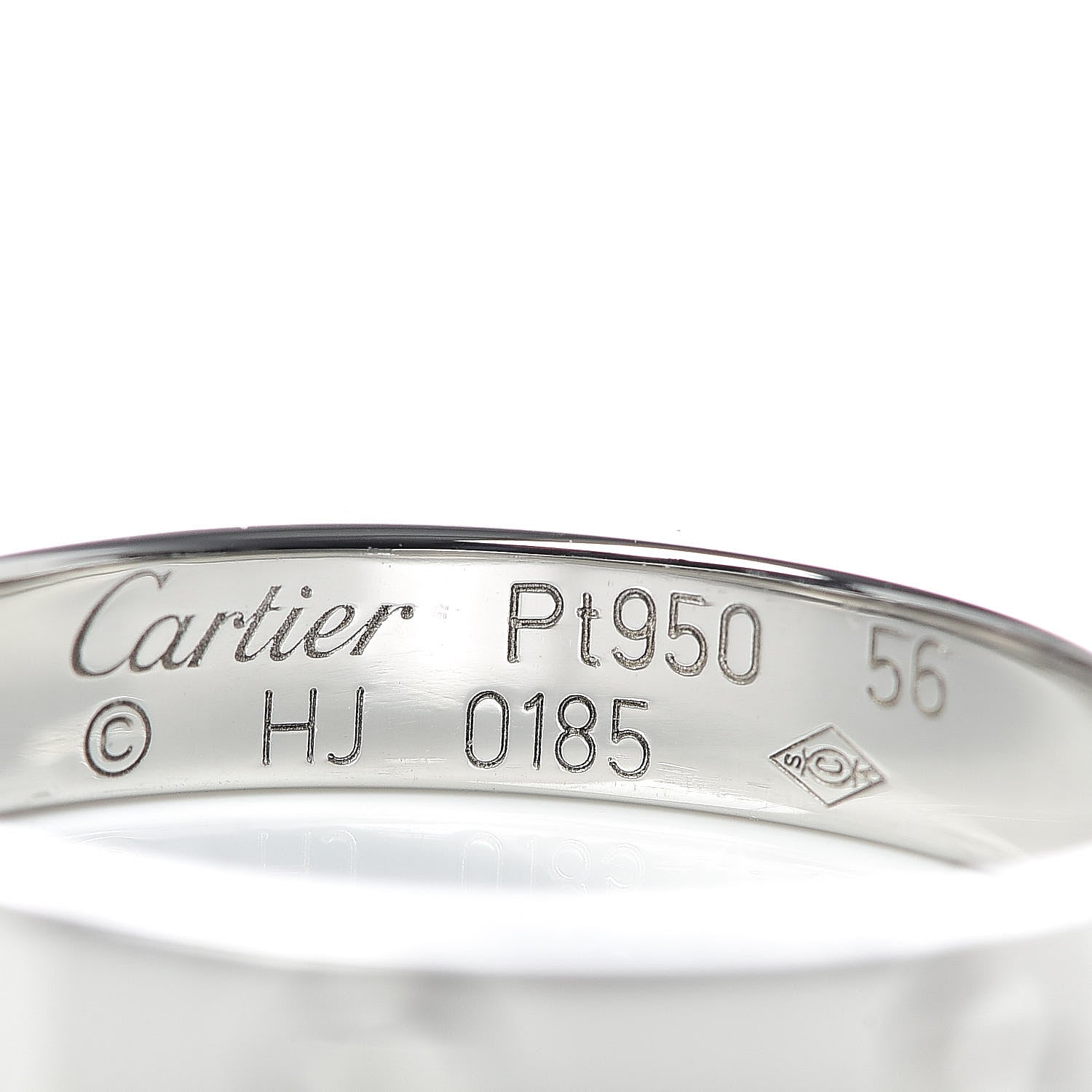 Cartier Platinum 3.5mm LOVE Wedding Band Ring 56 7.5 4 of 4
