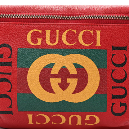 Gucci Grained Calfskin Logo Belt Bag Hibiscus Red 8 of 12