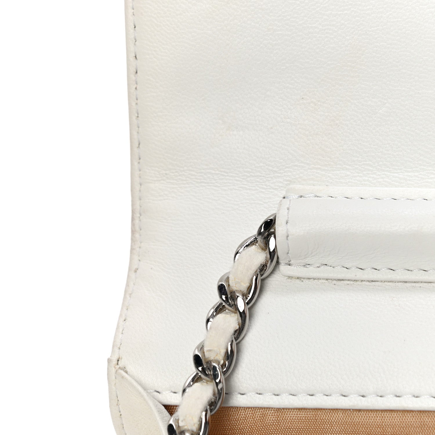 Chanel Caviar Timeless CC Wallet on Chain WOC White 18 of 21