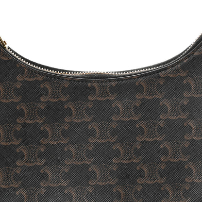 Celine Triomphe Canvas Calfskin Ava Shoulder Bag Tan 7 of 9