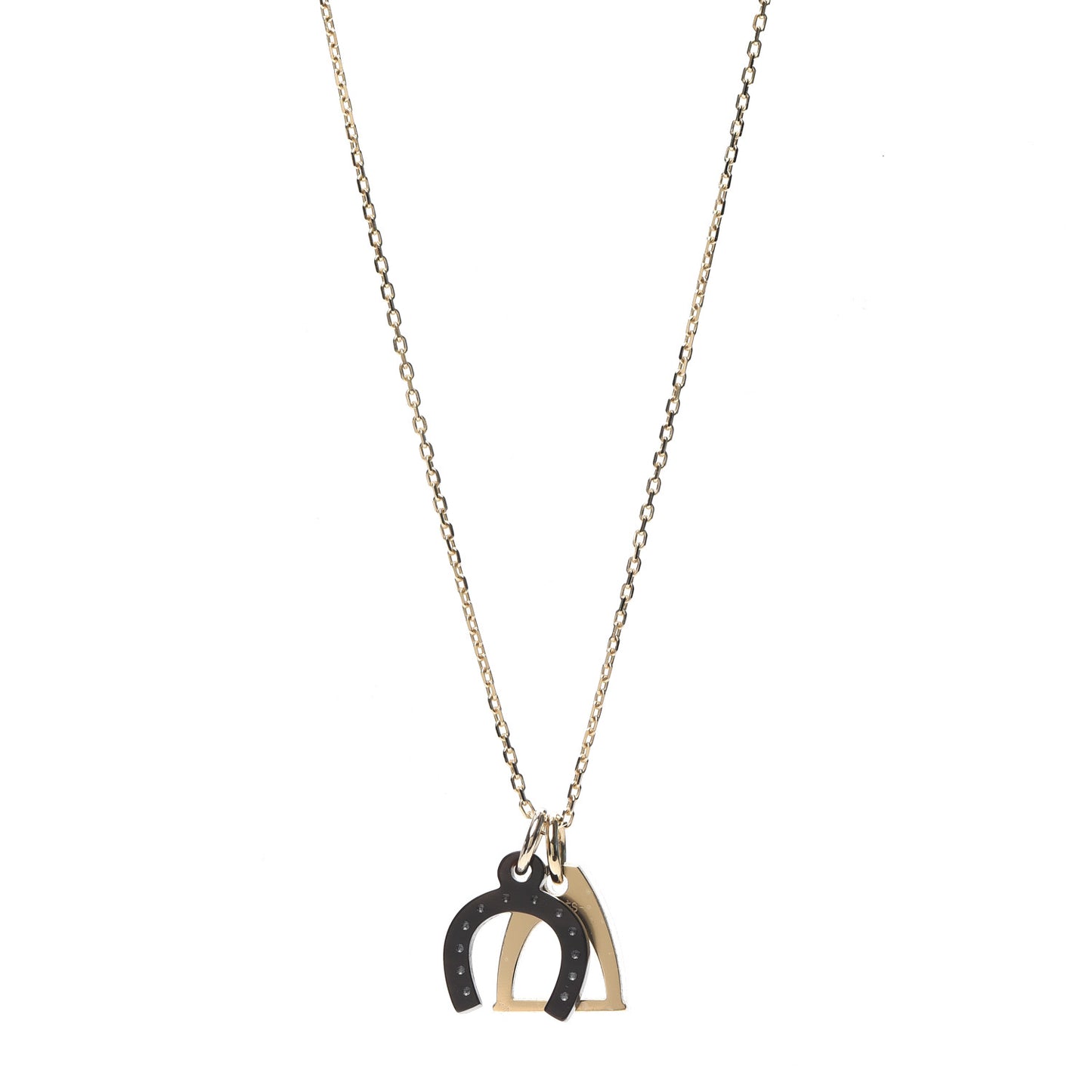 Permabrass Buffalo Horn Amulette Equestrian Pendant Necklace