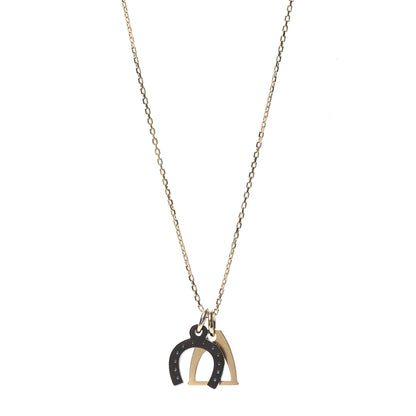 Hermes Permabrass Buffalo Horn Amulette Equestrian Pendant Necklace 1 of 5