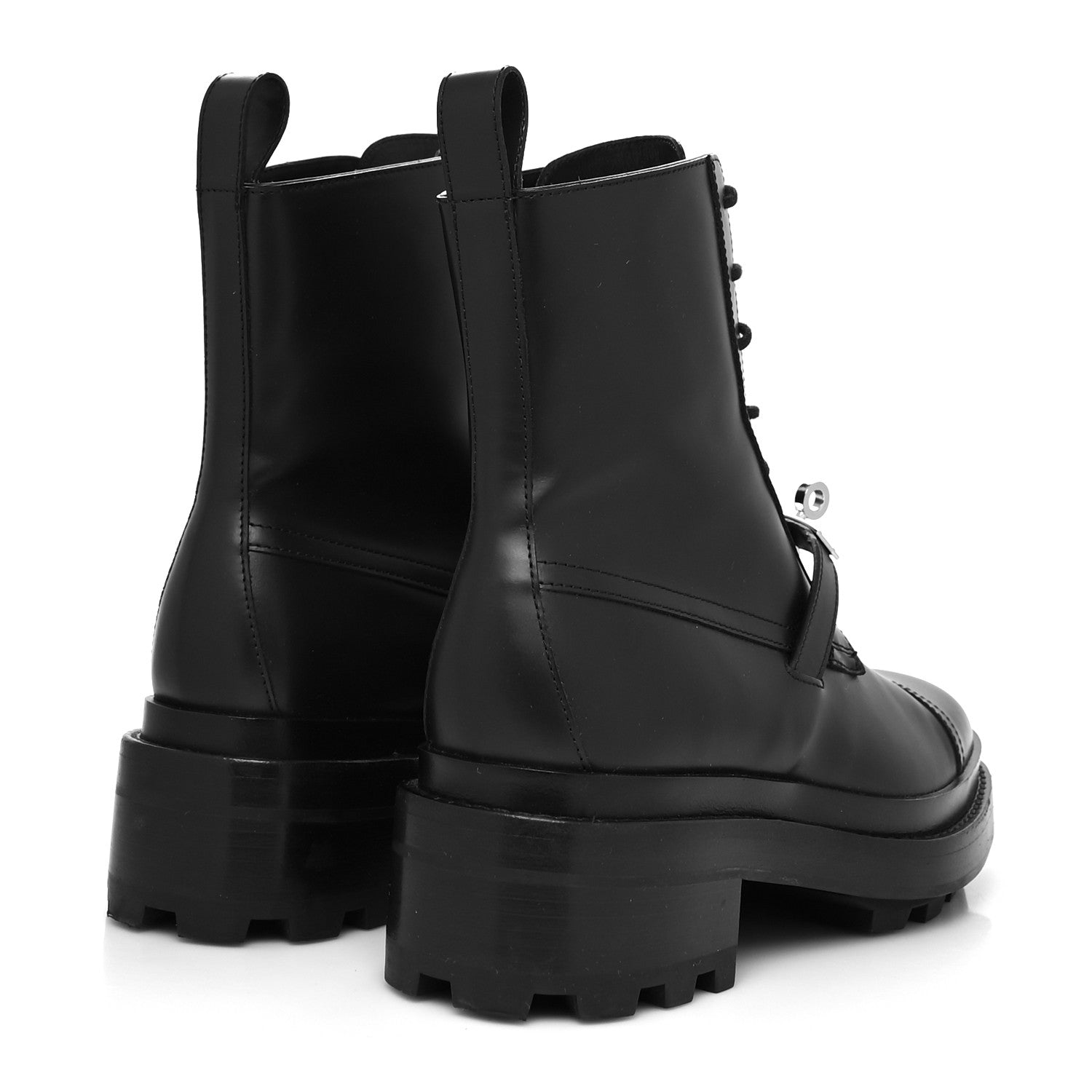 Hermes Glossed Calfskin Funk Ankle Boots 36.5 Black 4 of 8