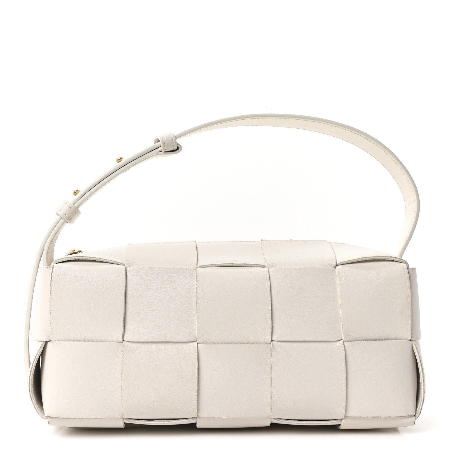 Bottega Veneta Lambskin Maxi Intrecciato Small Brick Cassette Bag White 1 of 10