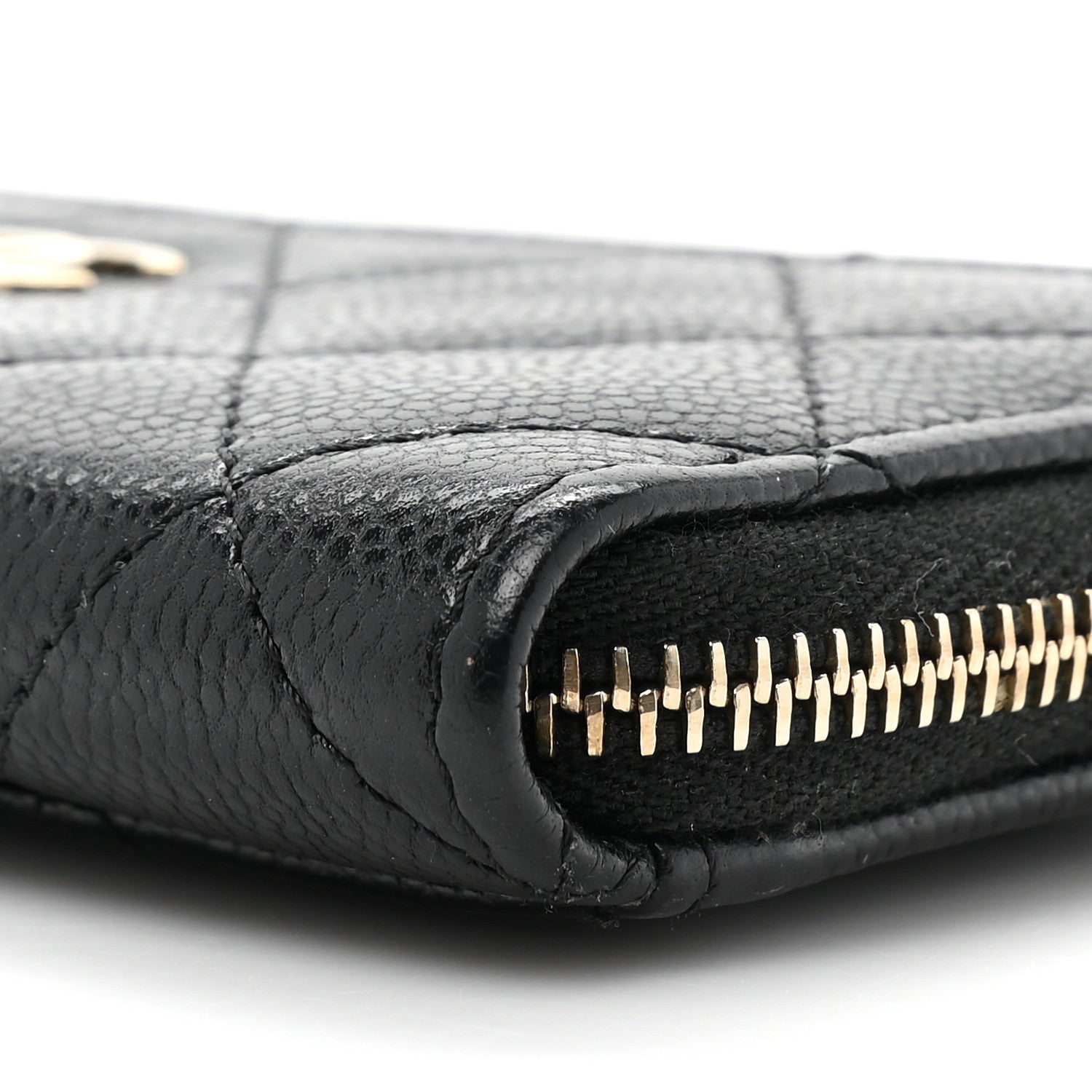 Chanel Caviar Quilted CC Zip Around Card Holder Black 9 of 11